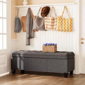 47-Inch Storage Ottoman Bench with Legs
