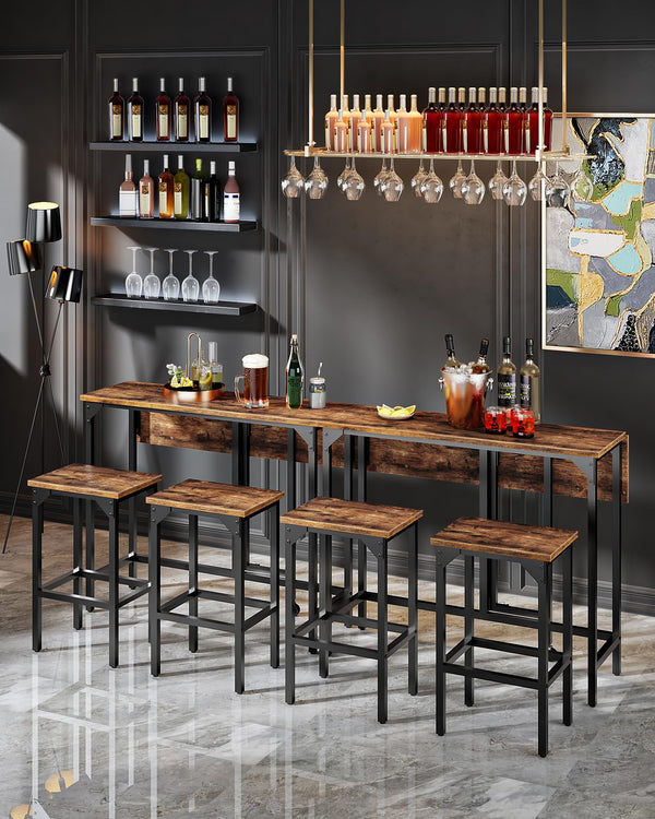 Folding Bar Table and 2-Stool Set