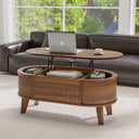 Fluted Lift Top Coffee Table with Hidden Storage