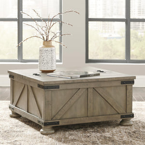 Farmhouse Square Lift-Top Coffee Table with Storage
