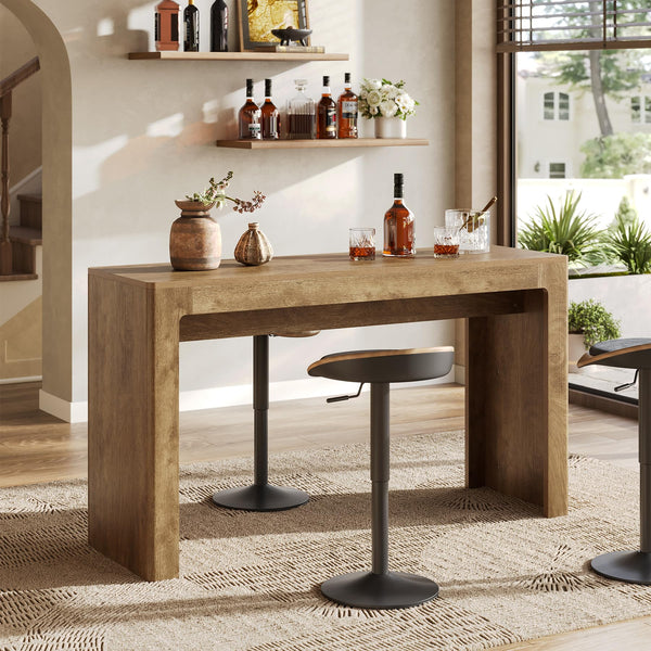 63" Rectangular Bar Table, Counter Height Pub Dining Table