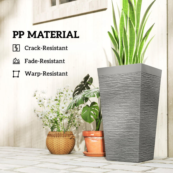 22.8" Tall Outdoor Planters Set of 3 with Wheels & Drainage