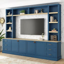 4-Piece Entertainment Center Wall Unit with TV Stand & Bookshelves