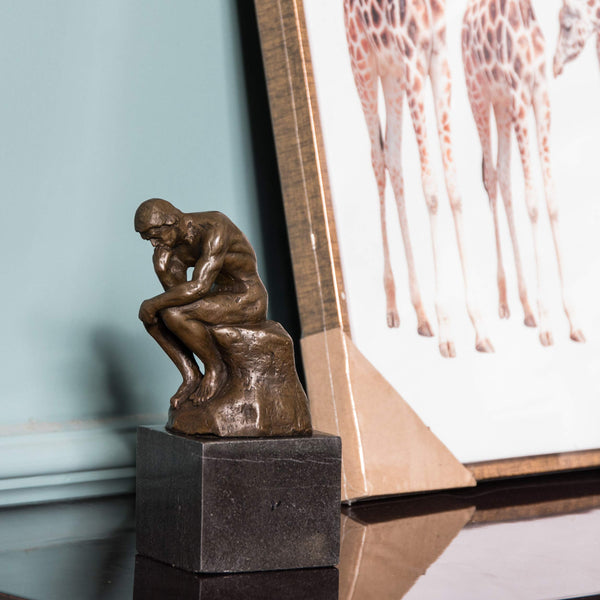 Bronze Thinker Sculpture - Classical Philosophy Statue
