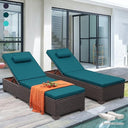 Outdoor Chaise Lounge Set of 2 – Adjustable Wicker Pool Loungers