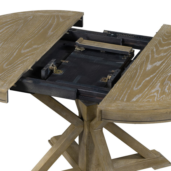 Round Extendable Dining Table with Butterfly Leaf