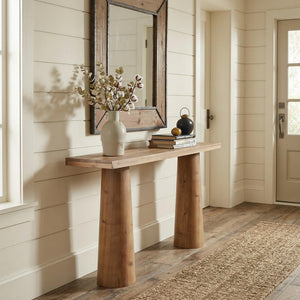 63-Inch Solid Wood Console Table – Farmhouse Entryway & Sofa Table