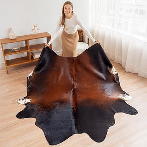 Genuine Brazilian Cowhide Rug – Tricolor Brindle Mix