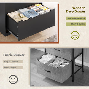6-Drawer Tall Wooden Dresser with Hidden Handles