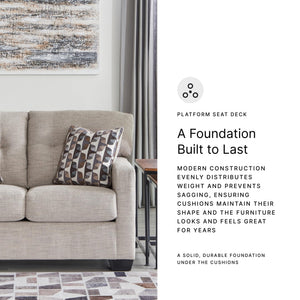 Contemporary Tufted Loveseat – Beige Polyester Upholstery