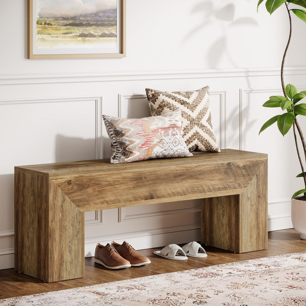 47" Farmhouse Wooden Entryway Bench