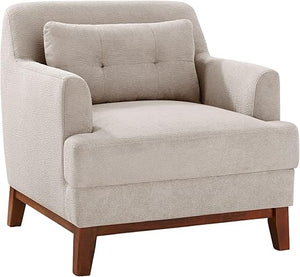 Oversized Accent Chair – Terry Fabric, Mid-Century Modern Reading Chair