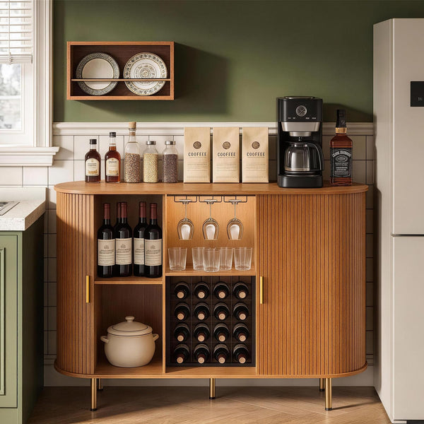 55" Wine Bar Cabinet with LED Lights