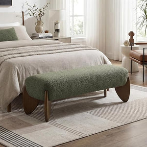 Upholstered Boucle Bedroom & Entryway Bench
