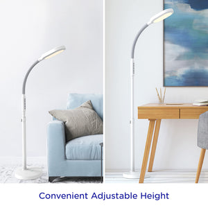 Full Spectrum LED Light Therapy Floor Lamp with Adjustable Gooseneck