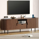 Mid-Century Modern TV Stand with Power Outlet & Storage