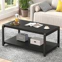 Industrial Rectangle Coffee Table with Storage Shelf