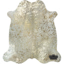 Genuine Cowhide Rug – Metallic Gold Devore on Champagne 6'x7'