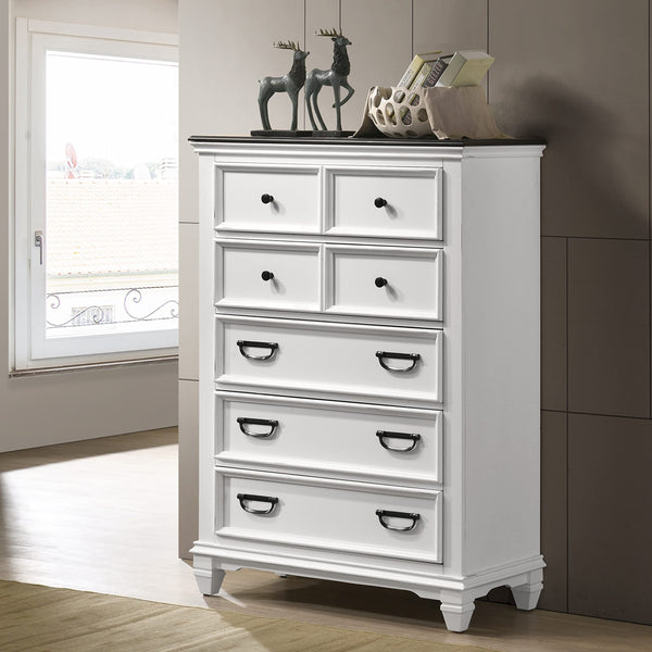 Farmhouse Bedroom Set with Shiplap Bed, Dresser, Mirror, Nightstands & Chest