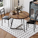 Round Dining Table Set for 2 with Upholstered Chairs
