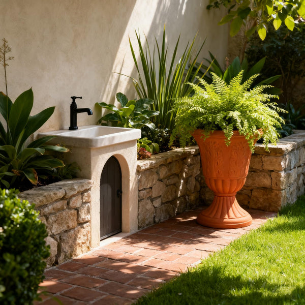 Tall Outdoor Decorative Planters Set of 2