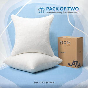 Shredded Memory Foam Throw Pillow Inserts (Pack of 2)