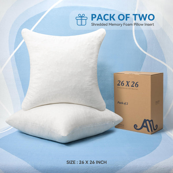 Shredded Memory Foam Throw Pillow Inserts (Pack of 2)