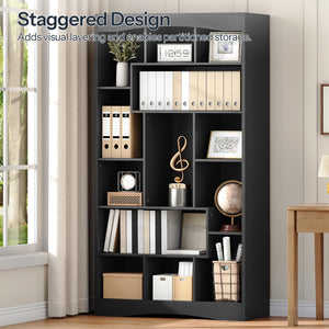 71" Tall Bookshelf with 13 Open Shelves