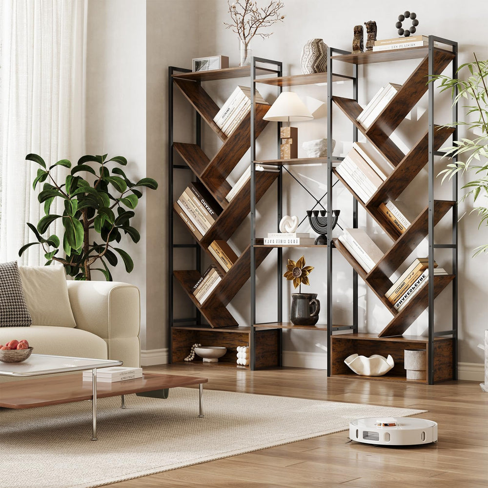 5-Tier Tree Bookshelf with 24 Open Shelves