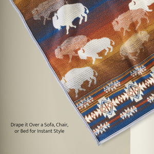 Jacquard Wool Throw Blanket 64x64 – Reversible, All-Season