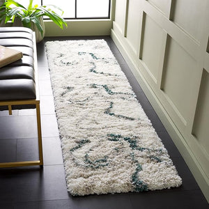 Shag Runner Rug 2'3" x 10' – Ivory & Grey