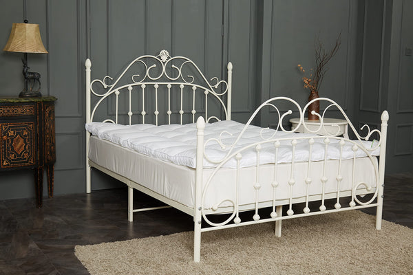 2-Inch Quilted Mattress Topper with Down Alternative Fill & 4-Band Elastic Skirt
