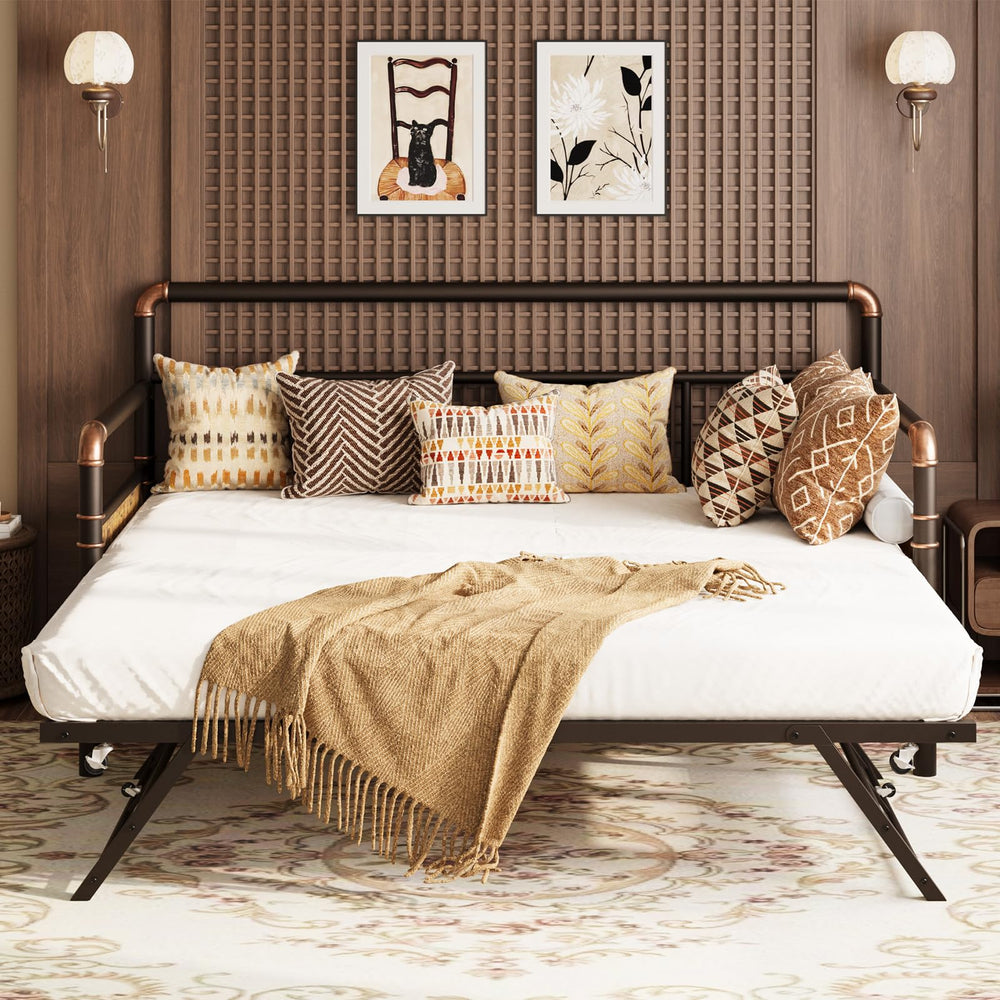 Twin Metal Daybed with Pop-Up Trundle