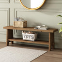 Solid Wood Farmhouse Entryway Bench