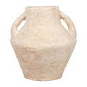Paper Mache Amphora Vase with Handles – 14 Inch, White