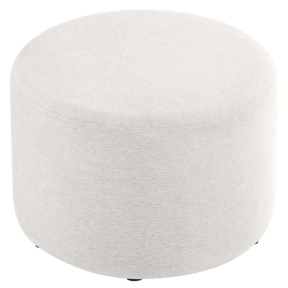 Round Woven Fabric Ottoman with Legs