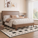 Faux Leather Platform Bed Frame with Adjustable Headboard