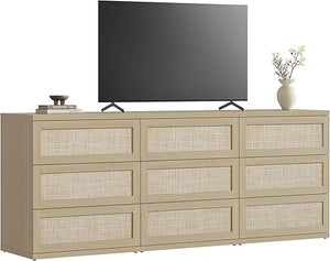 Rattan Dresser with Drawers – Modular Chest of Drawers for Bedroom