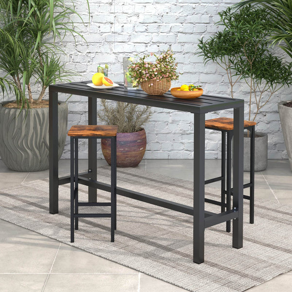 Metal Outdoor Bar Table – Counter Height Pub Dining Table