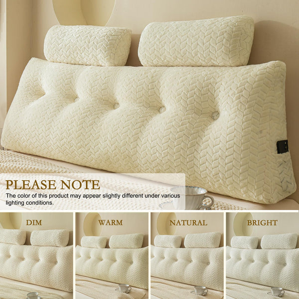 Wedge Backrest Pillow with Neck Roll Pillows – King, Full & Twin