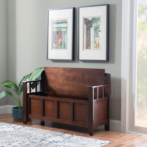 Mission-Style Storage Bench with Lift-Top Seat