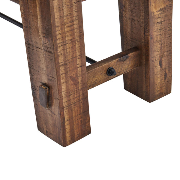 60-Inch Solid Wood Entryway & Dining Bench – Rustic Industrial Style