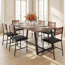 7-Piece Dining Table Set with 6 Upholstered Chairs