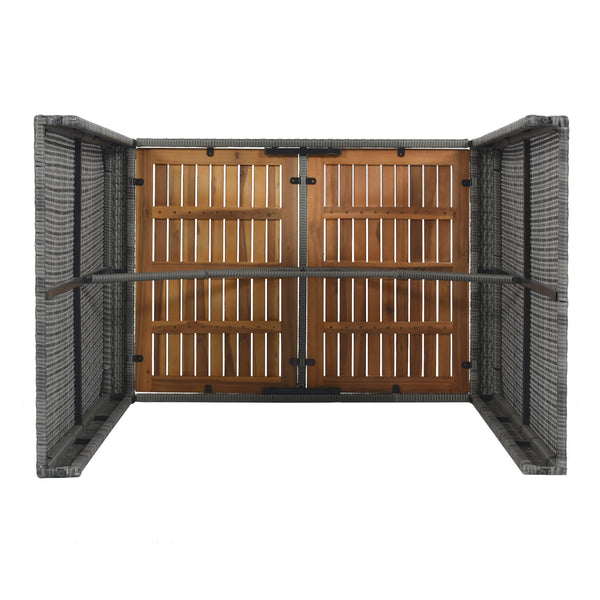 5-Piece Outdoor Wicker Bar Set with 4 Chairs