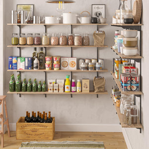 60-Inch Floating Wall Shelves with Adjustable Rail Bracket System