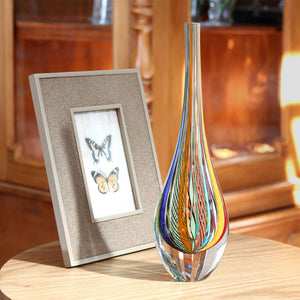 Hand Blown Glass Drop Vase — Murano Style Art Glass