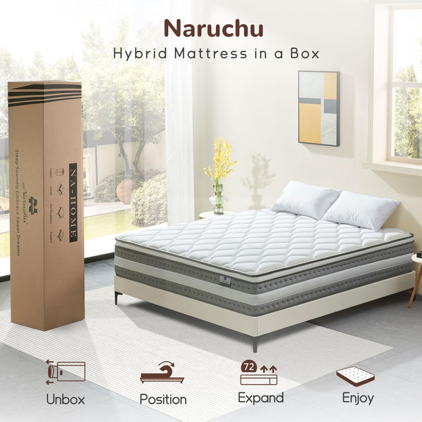 King Size Hybrid Memory Foam Pocket Spring Mattress 12 Inch