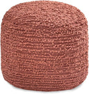 Round Pouf Ottoman Footrest – Cotton Polyester Floor Seating