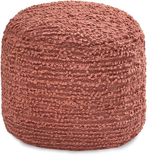 Round Pouf Ottoman Footrest – Cotton Polyester Floor Seating