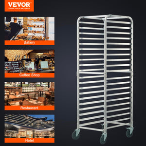 Commercial Bun Pan Rack with Brake Wheels — 10 or 20-Tier